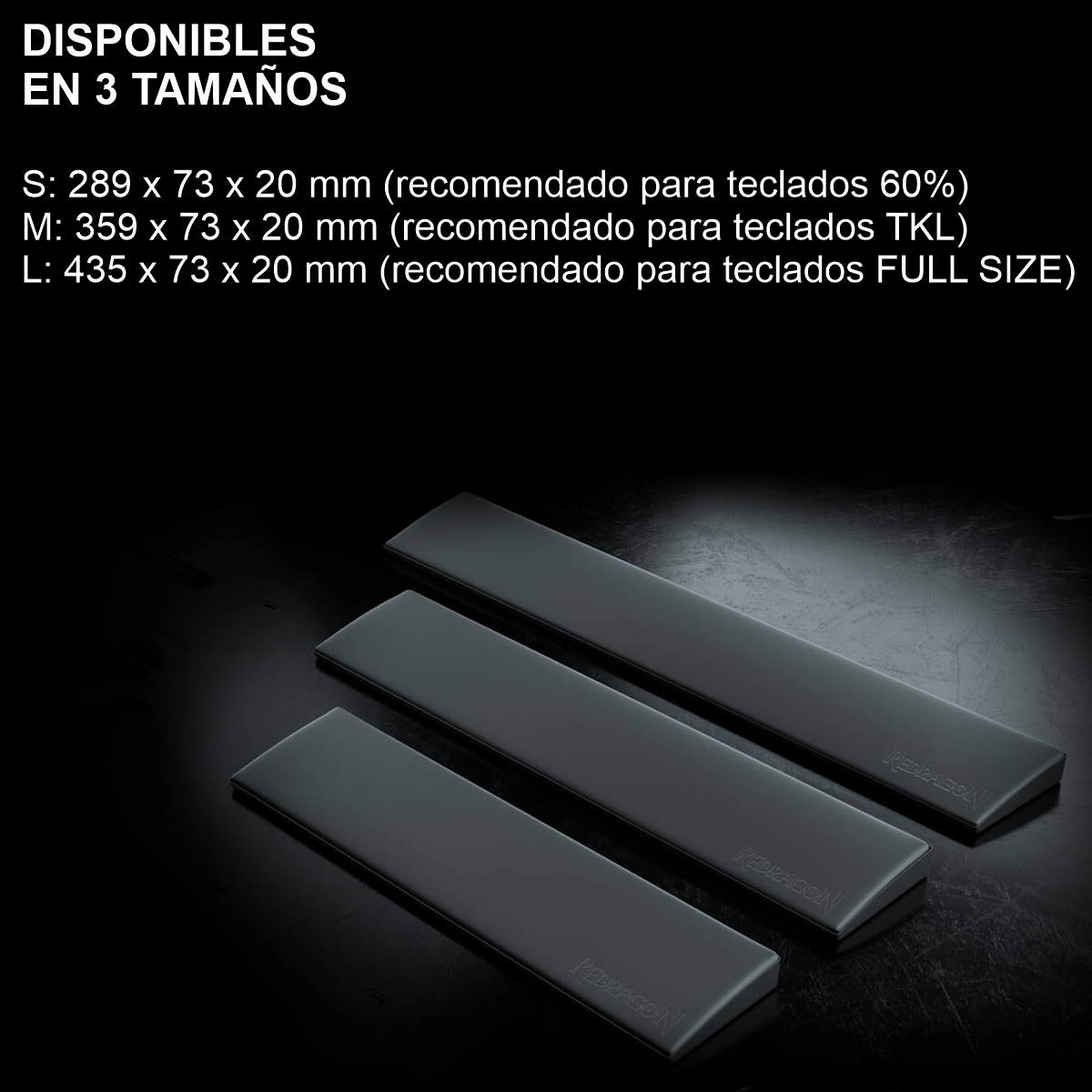 Reposamuñecas Gamer Redragon Meteor PO35 S Ergonómico Memory Foam Antideslizante 28.9 X 7.3 X2.0 CM