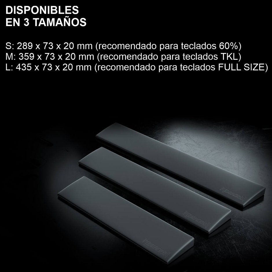 Reposamuñecas Gamer Redragon Meteor PO35 S Ergonómico Memory Foam Antideslizante 28.9 X 7.3 X2.0 CM