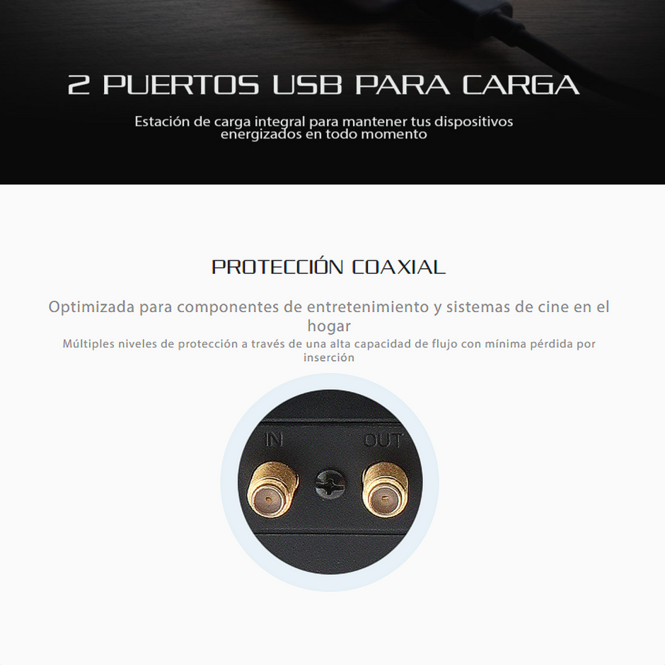 UPS Interactiva Forza HT-650LCD de 650VA/390W con 12 Tomas + 2 USB