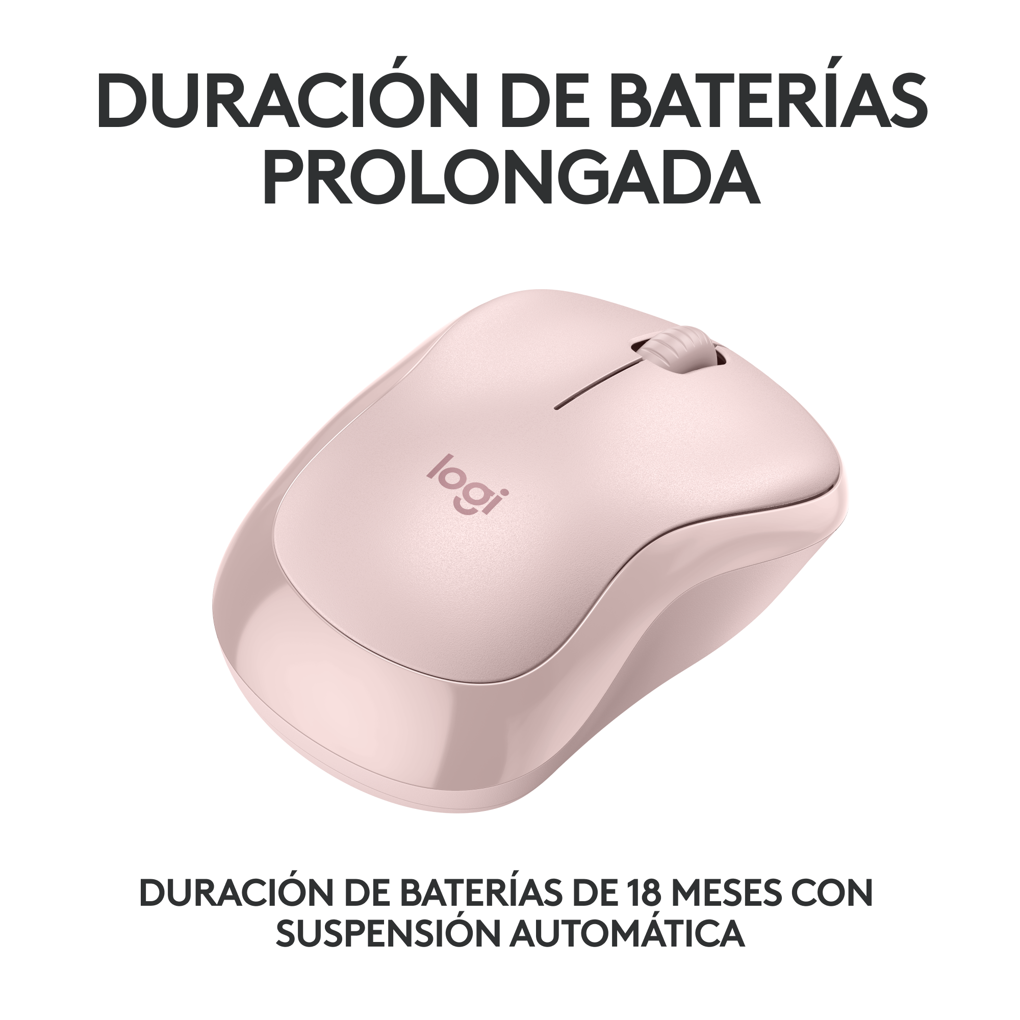 Logitech M240 Silent Ratón Bluetooth Inalámbrico 90% Más Silencioso Compacto y Cómodo - Rosa