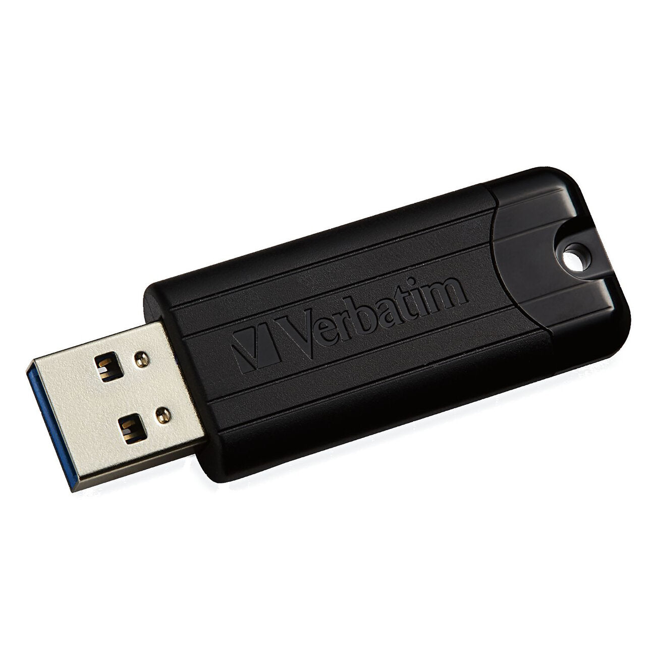 Memoria Flash USB Verbatim PinStripe 256GB USB 3.2 Gen 1 Diseño Retráctil sin Tapa - Negro