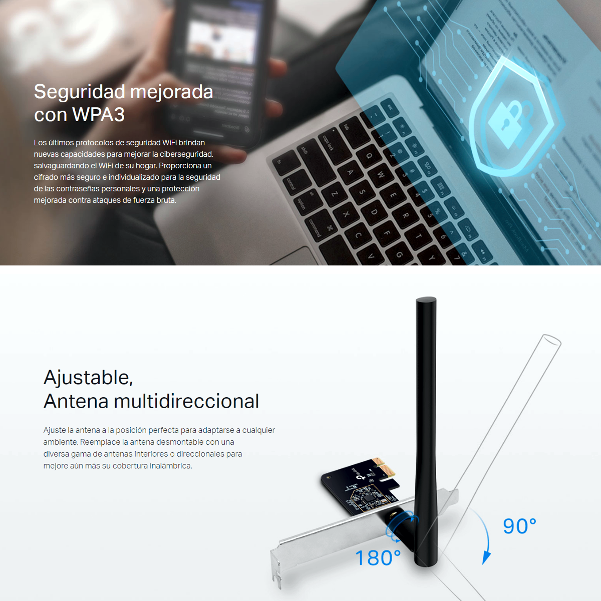 Tp-link, Tarjeta De Red Pci-e Wifi Dualband Ac600 Archer T2e