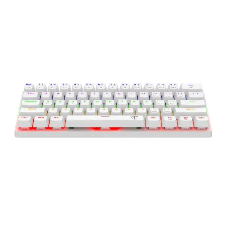 T-Dagger Teclado Mecánico T-TGK321 Arena Lite Switch Red 60% Rainbow Español LAT Blanco antighosting RGB