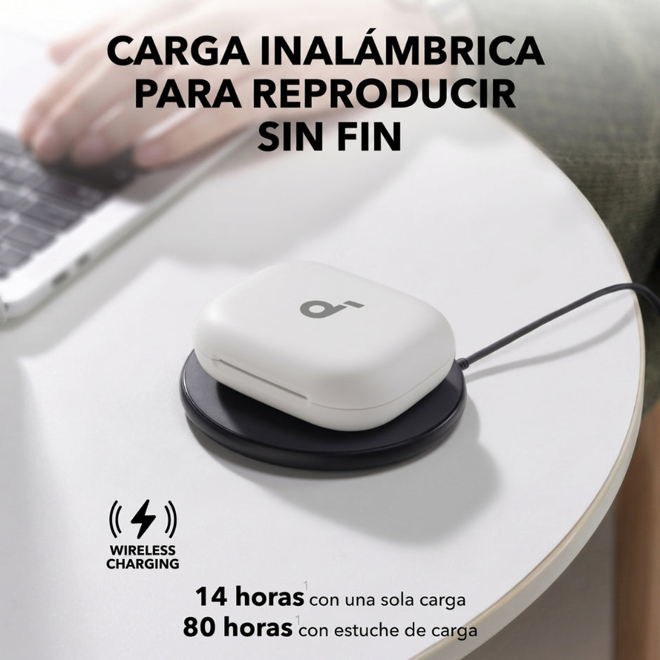 Audífonos Inalámbricos Soundcore AeroFit 2 Open-Ear Bluetooth 5.4 IP55 Hasta 42H con LDAC - Blanco