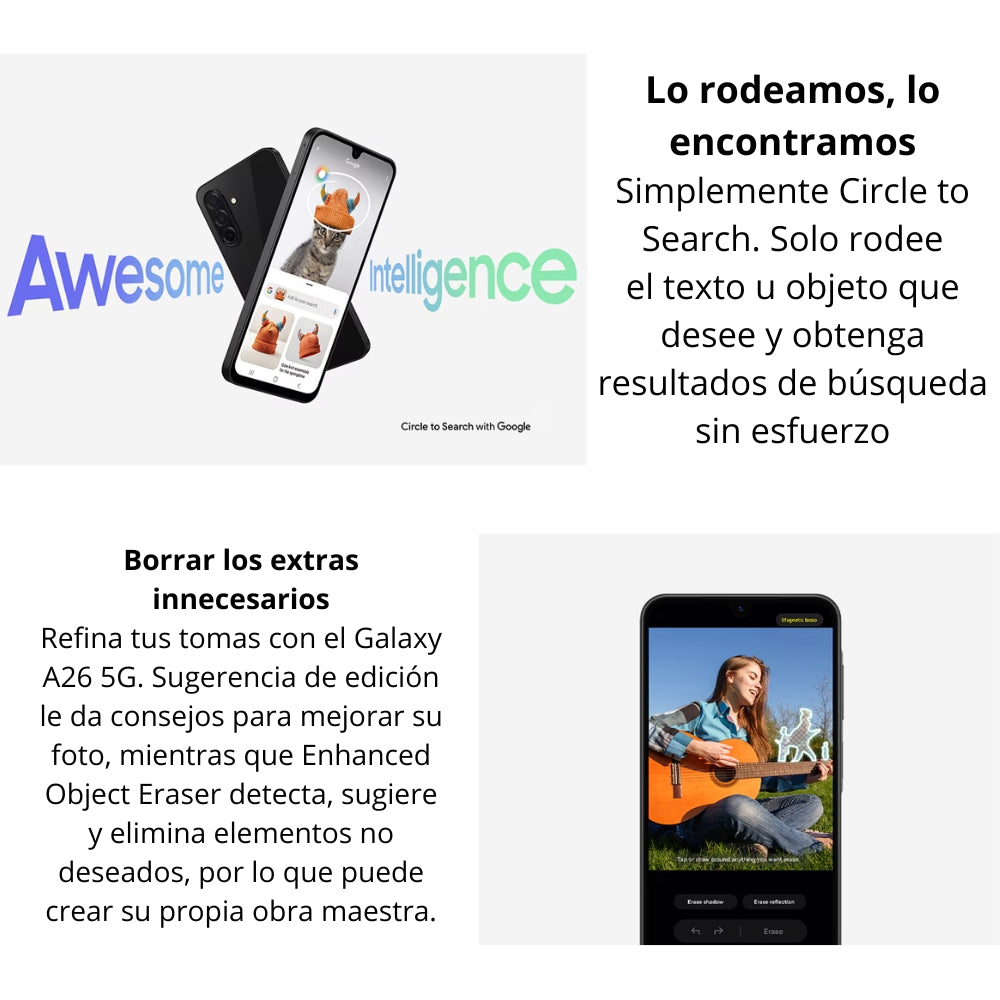 Celular Samsung Galaxy A26 5G Dual SIM, 6.7'' 256GB/8GB 50MP IP67 5000mAh, Menta