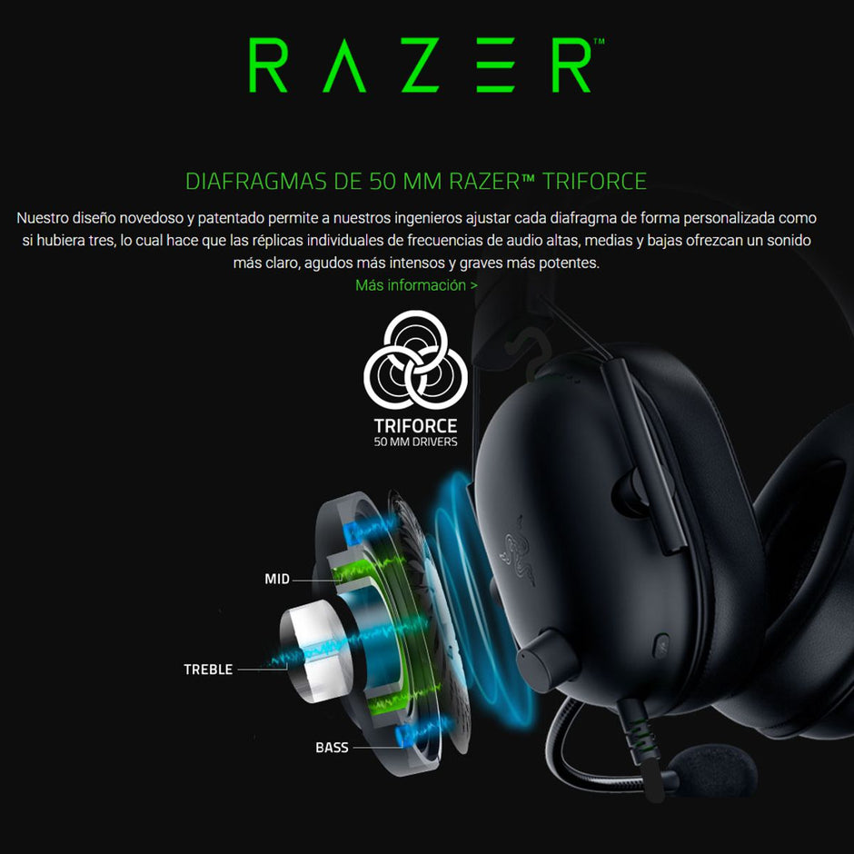 Razer Auriculares BlackShark V2 X Sonido 7.1 Mic HyperClear Cancelación Ruido PC Consolas Móvil - Verde
