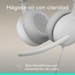 Audífonos Diadema Profesional Logitech Zone Wireless 2 ES Bluetooth ANC Híbrida Adaptativa - Blanco Crudo