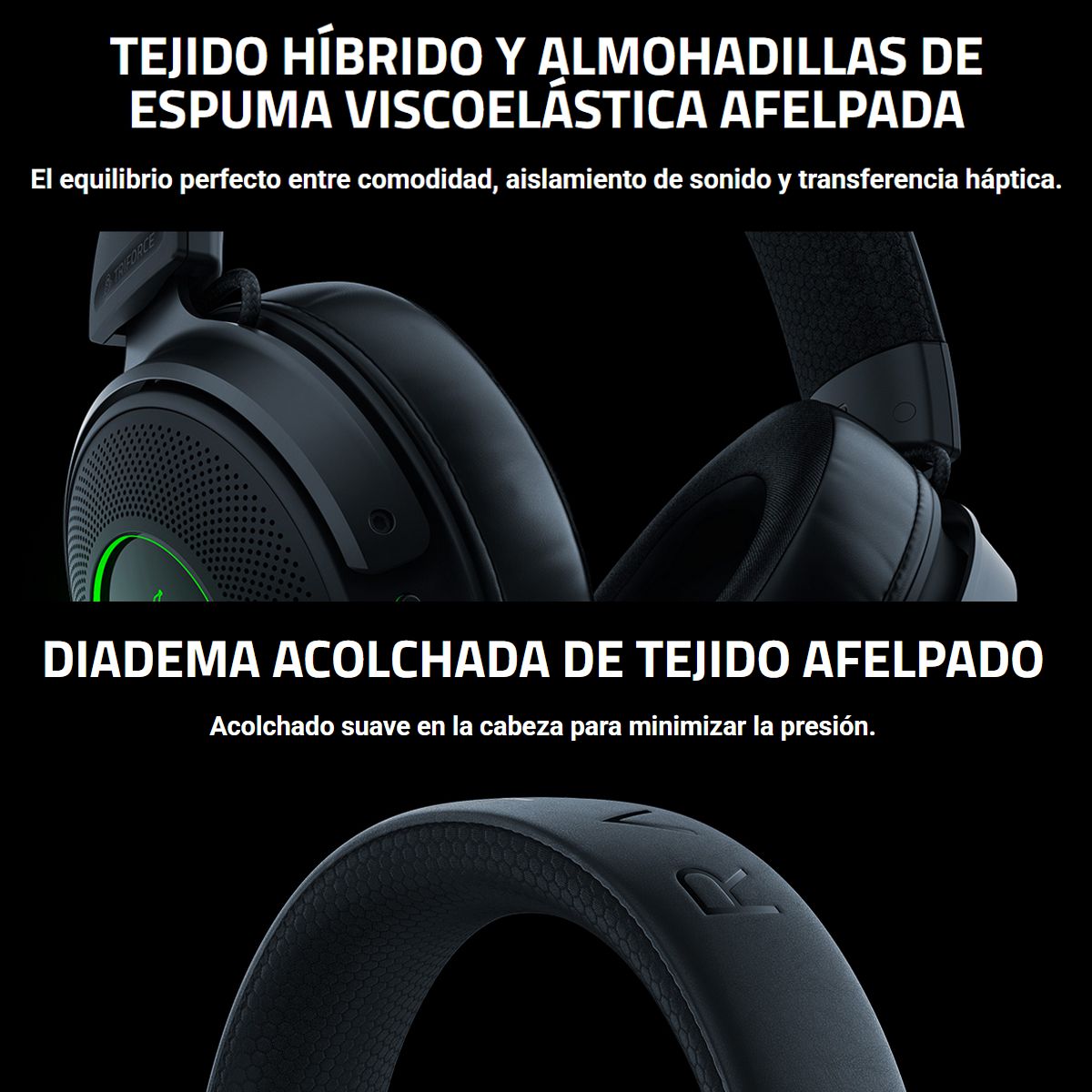Razer Kraken V3 Audífonos Gamer RGB USB / THX Audio, Negro
