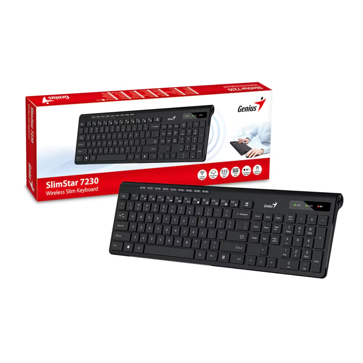 Teclado Inalámbrico Genius Slimstar 7230 Elegante Multimedia