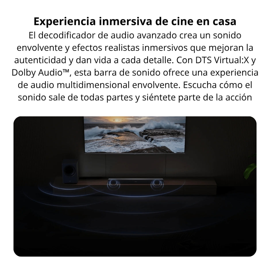 Barra de Sonido Xiaomi Soundbar Pro 2.1ch Bluetooth con Subwoofer Inalámbrico y Dolby Audio