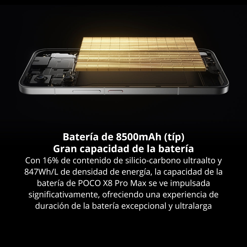 Celular Xiaomi POCO X8 Pro Max 5G Dual SIM AMOLED 6.83” 512GB/12GB 50MP OIS 8500mAh/100W IP68 - Negro