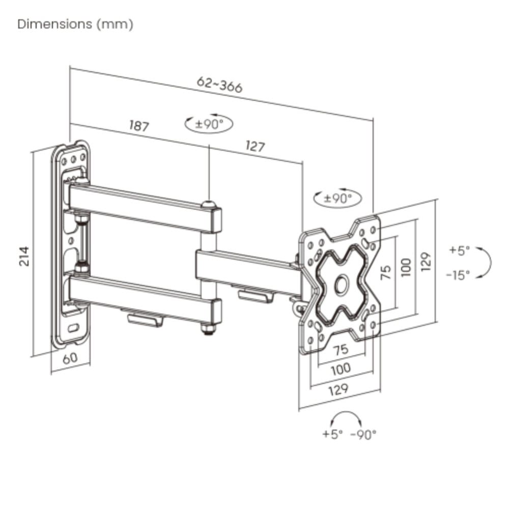 Soporte para TV Hasta 36cm TechGo SPB-1103 Pantalla 13 a 32
