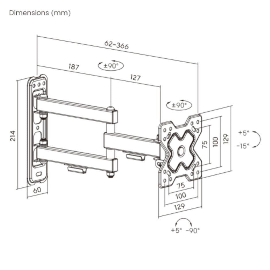 Soporte para TV Hasta 36cm TechGo SPB-1103 Pantalla 13 a 32