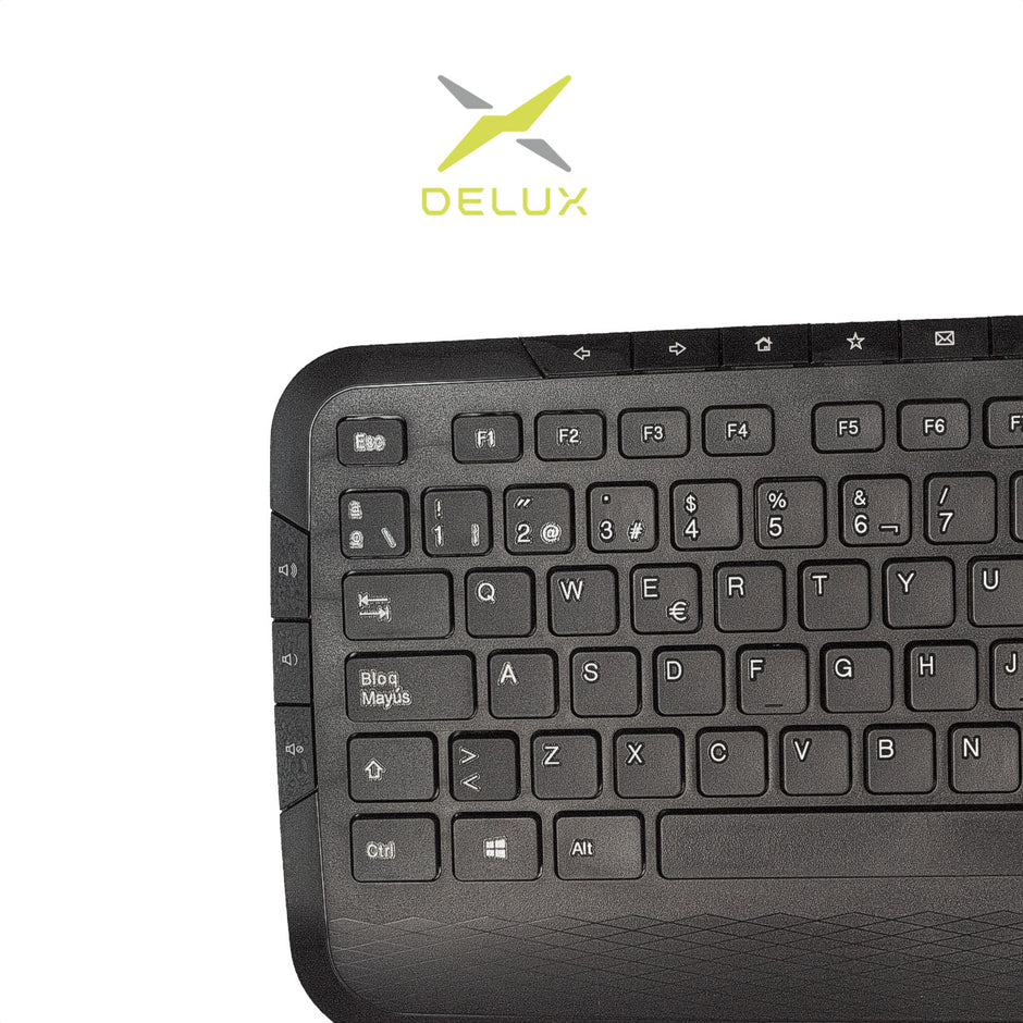 Combo Inalámbrico Delux: Teclado Slim Multimedia + Mouse