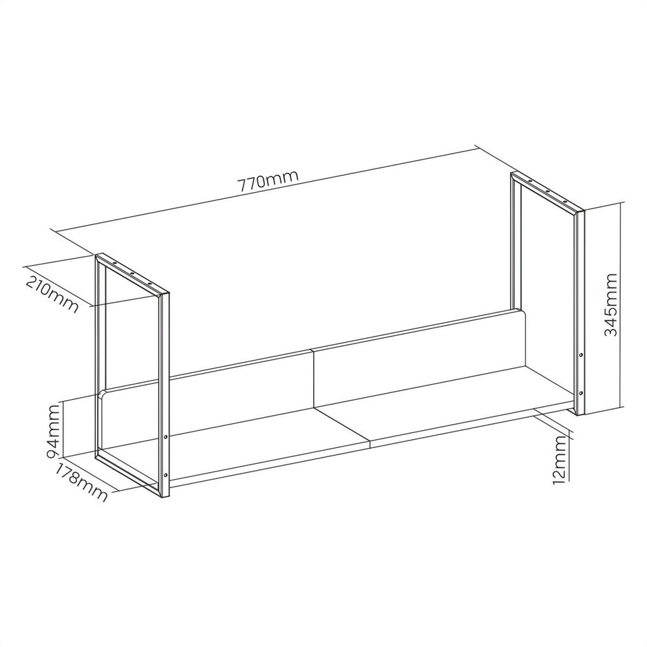 Estante Inferior Madera Para Escritorio Techgo Bds-1, Negro