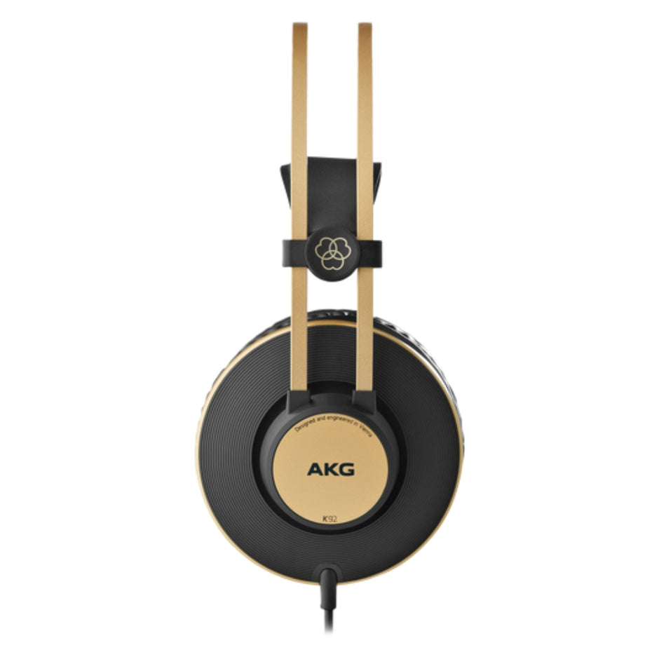 Audífonos de Estudio AKG K92 Profesionales Cerrados Monitoreo 40mm 16Hz-22kHz Cable 3m - Negro/Oro