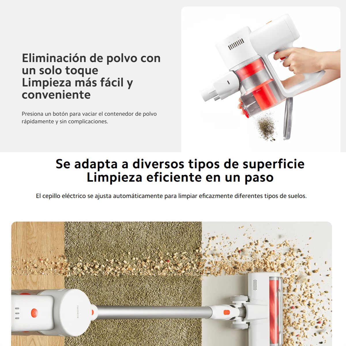 Aspiradora Inalámbrica Xiaomi Vacuum G20 Lite 18000Pa LED Detección Polvo Filtración 99.9% Hasta 45min