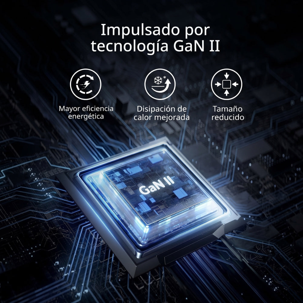 Cargador Anker 735 65W GaN II 2 USB-C 1 USB-A Power Delivery para Laptop y Celular