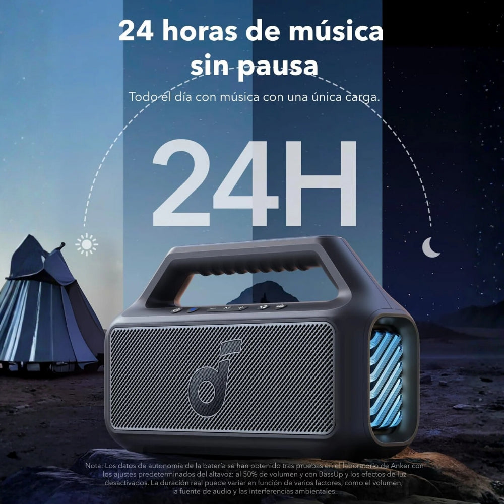 Parlante Bluetooth Anker Soundcore Boom 2 Potente 2.1 con BassUp 2.0 IPX7 Batería 24h y Luces LED