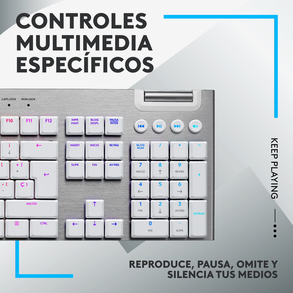 Teclado Gamer Mecánico Ultrafino Logitech G815 Lightsync Rgb Blanco