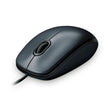 Mouse Óptico Logitech M90 con Cable USB Cómodo Diseño Ambidiestro - Negro