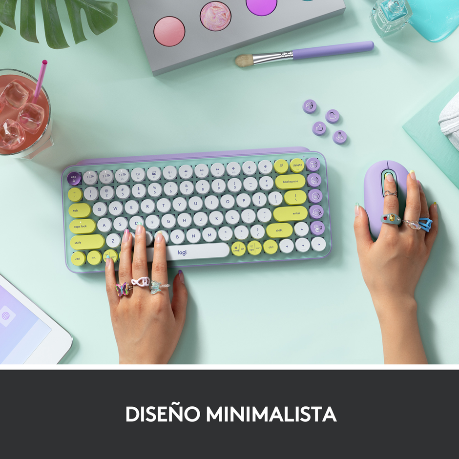 Teclado Inalámbrico Logitech POP Keys Daydream con Botón de Emojis