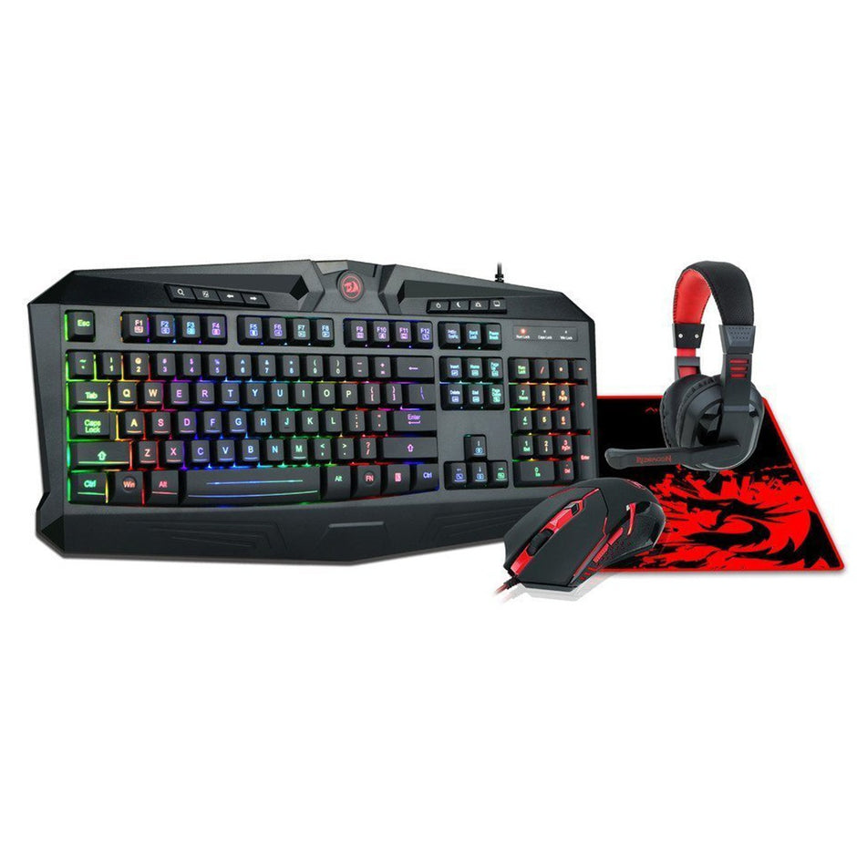Combo Gamer 4en1 Redragon S101: Teclado, Mouse, Pad, Diadema