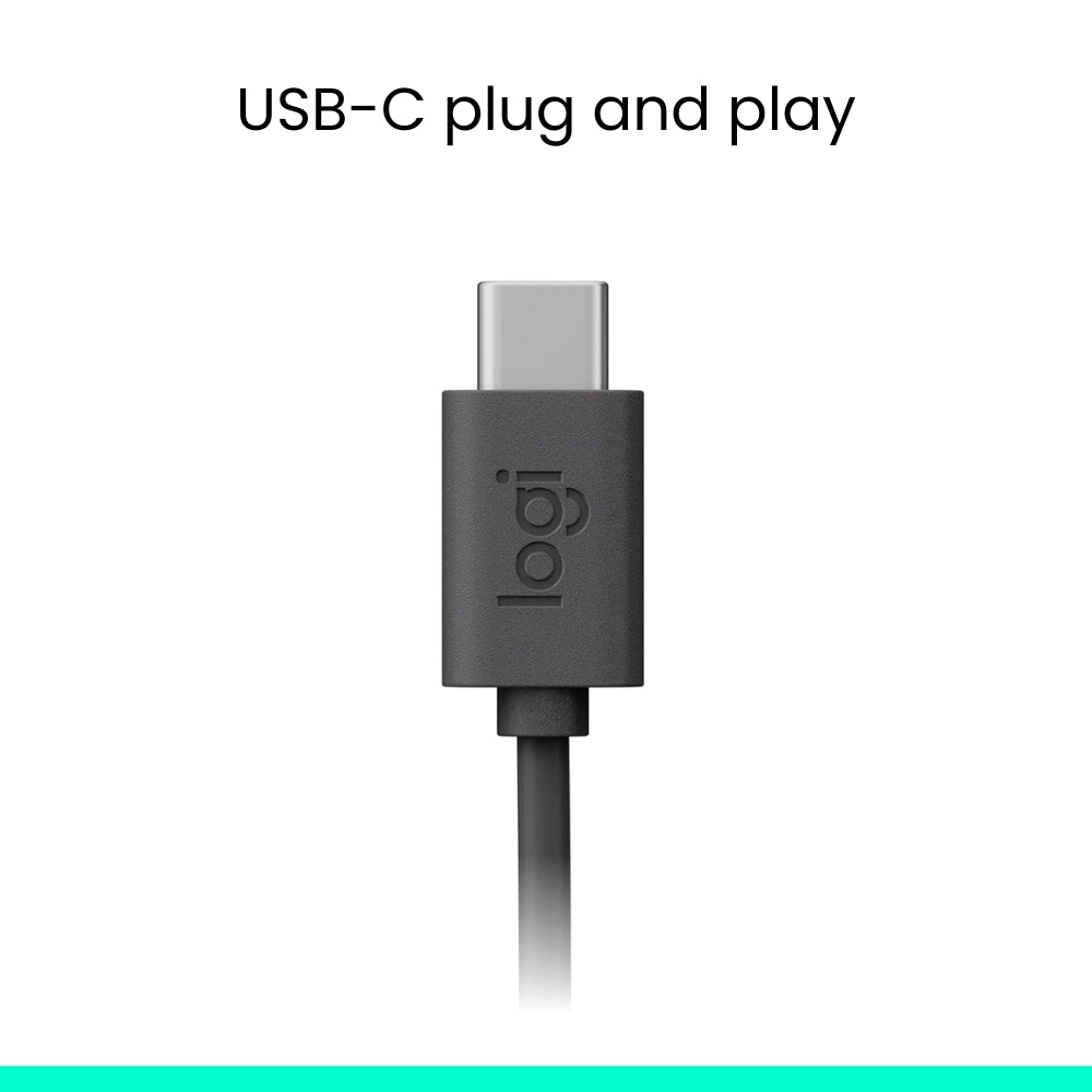 Audífonos Diadema USB-C Logitech H390 Micrófono Supresión de Ruido Audio Digital Control Mute - Negro