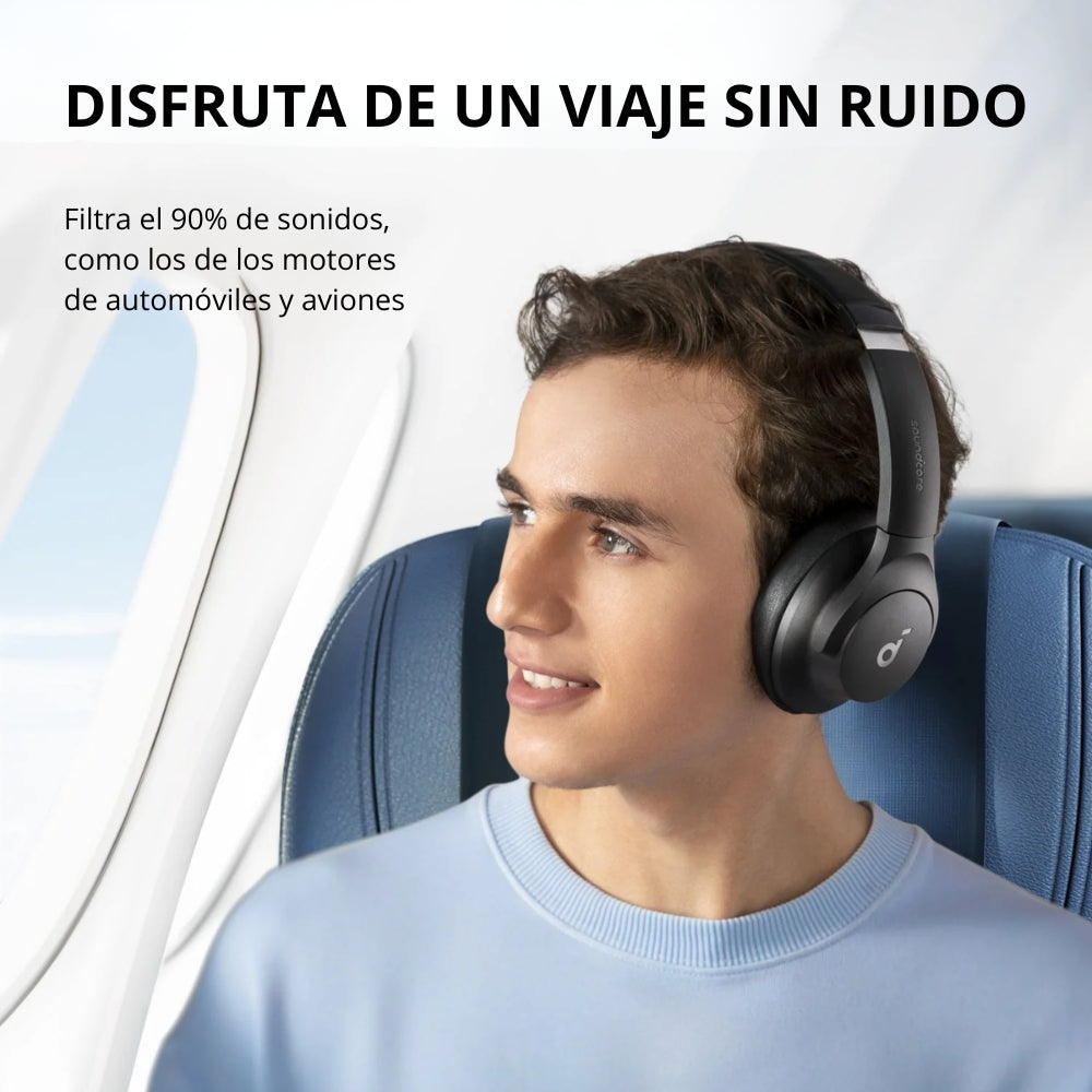 Audífonos Diadema Bluetooth Soundcore Q20i Cancelación Ruido Híbrida Hi-Res Batería ANC 40h/60h - Azul