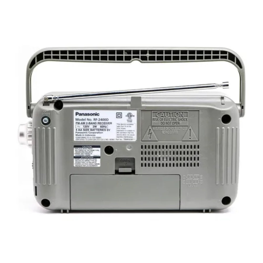 Radio Portátil Panasonic RF-2400D AM/FM Sintonizador Digital AFC Corriente/Pilas LED Altavoz 10cm - Plata