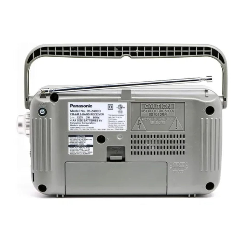 Radio Portátil Panasonic RF-2400D AM/FM Sintonizador Digital AFC Corriente/Pilas LED Altavoz 10cm - Plata