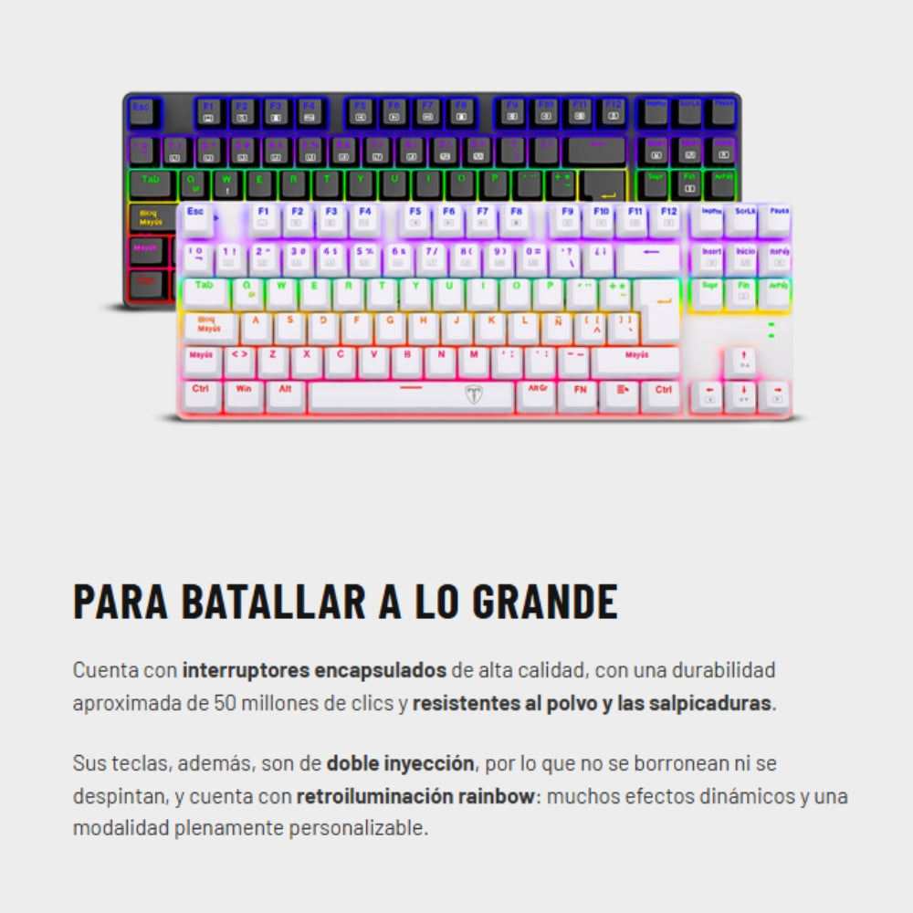 T-dagger Combo Gamer Advance Force TGS-005 LIT Teclado Mecánico Compacto + Mouse Gamer RGB