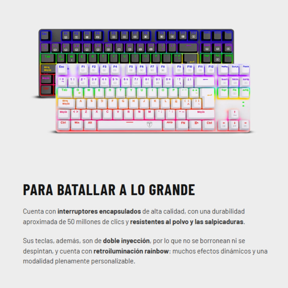T-dagger Combo Gamer Advance Force TGS-005 LIT Teclado Mecánico Compacto + Mouse Gamer RGB
