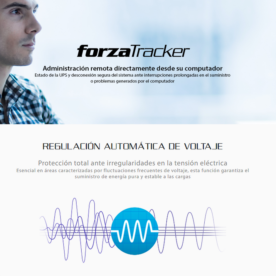 UPS Interactiva Forza SL-1011UL 1000VA 600W con 8 Tomas LCD Táctil AVR y USB
