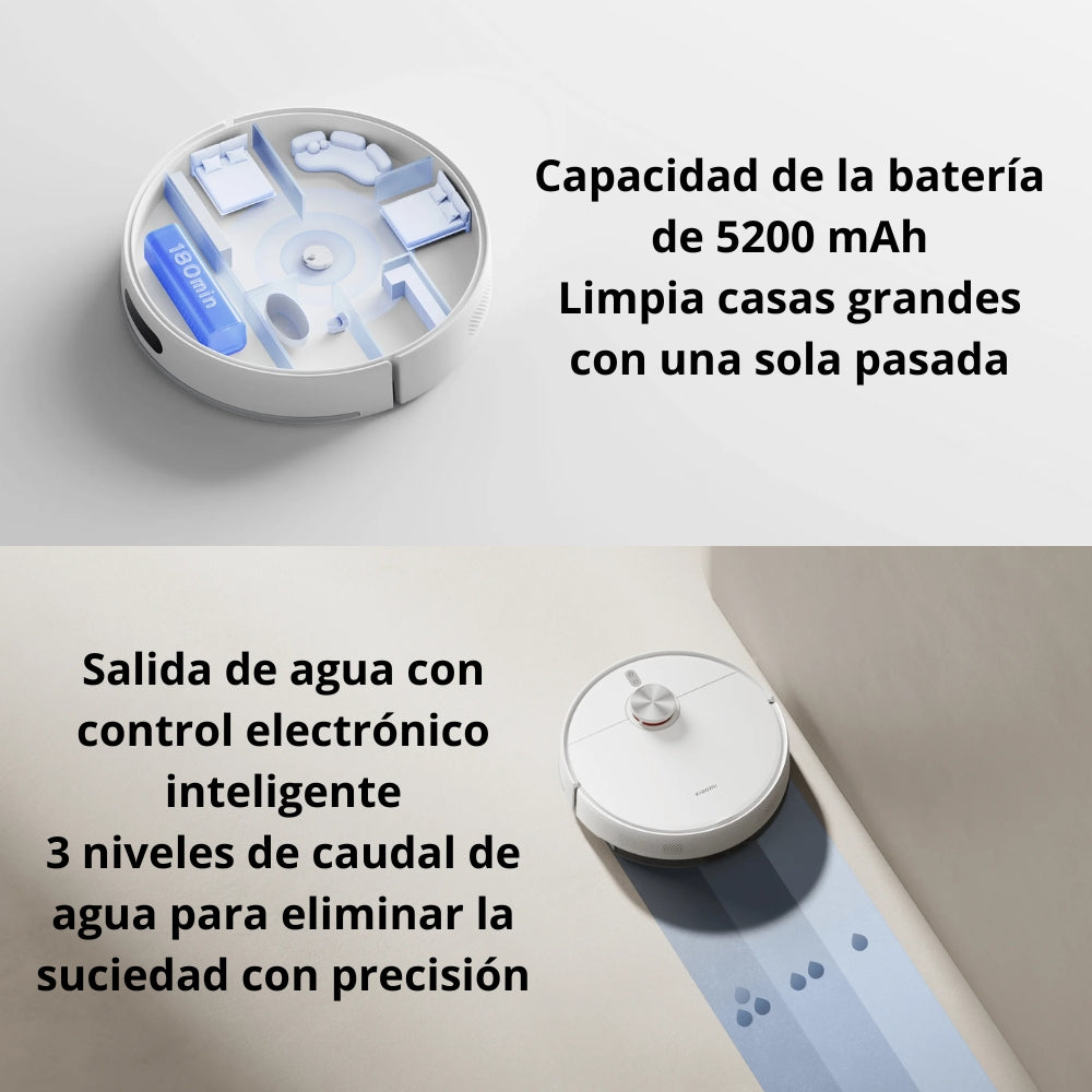 Aspiradora y Trapeadora Inteligente Xiaomi Robot Vacuum S40 con Láser LDS, 10000Pa, 5200mAh