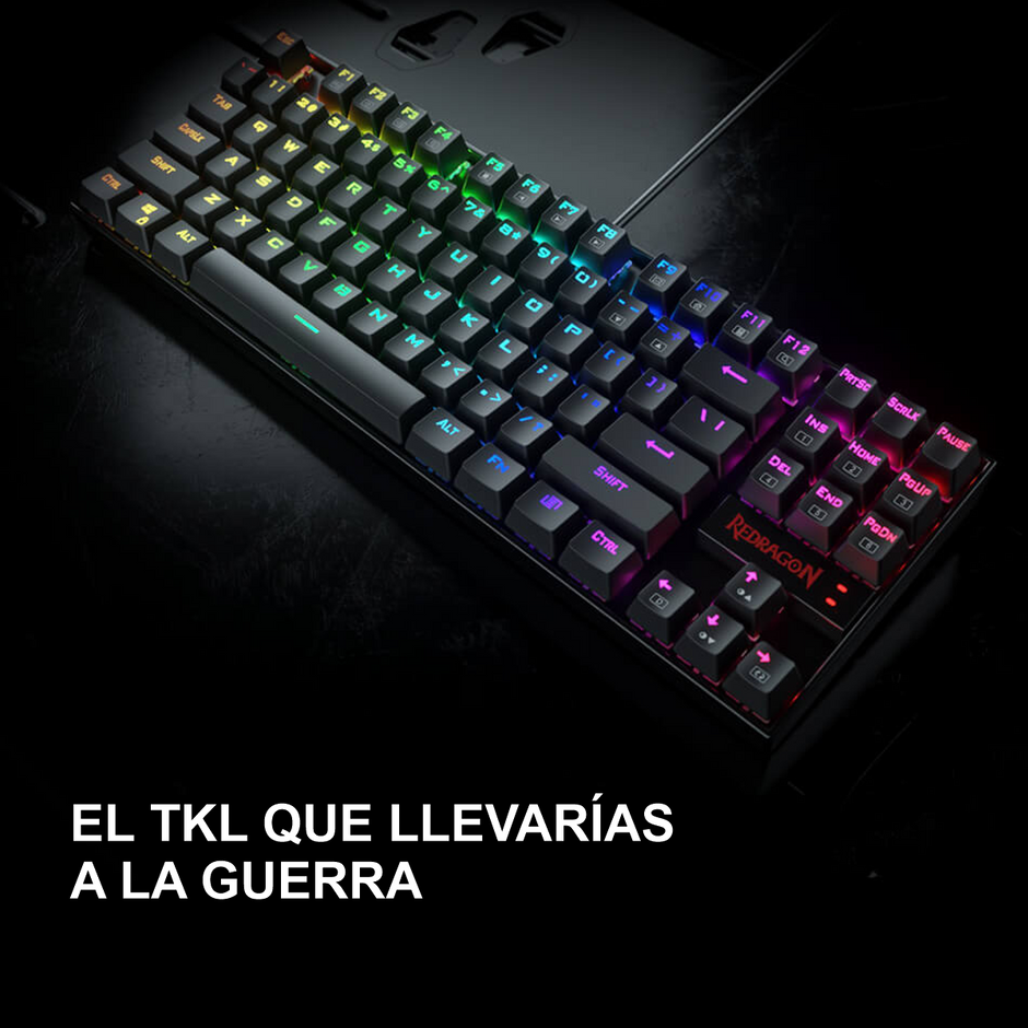 Teclado Gamer Mecánico Redragon K552RGB Kumara con Switch Rojo, Negro