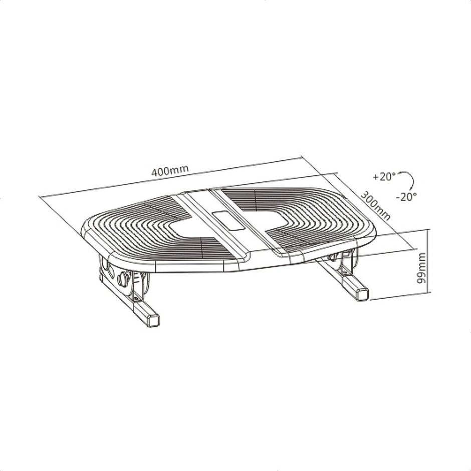 Descansapiés Ergonómico Superficie Basculante, Techgo Bdp-01