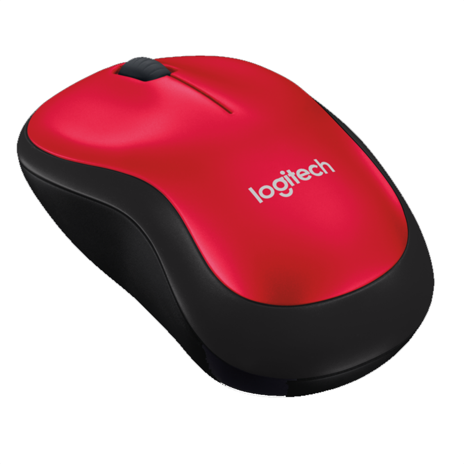 Logitech M185, Mouse Inalámbrico, Win Mac Chrome Linux Rojo