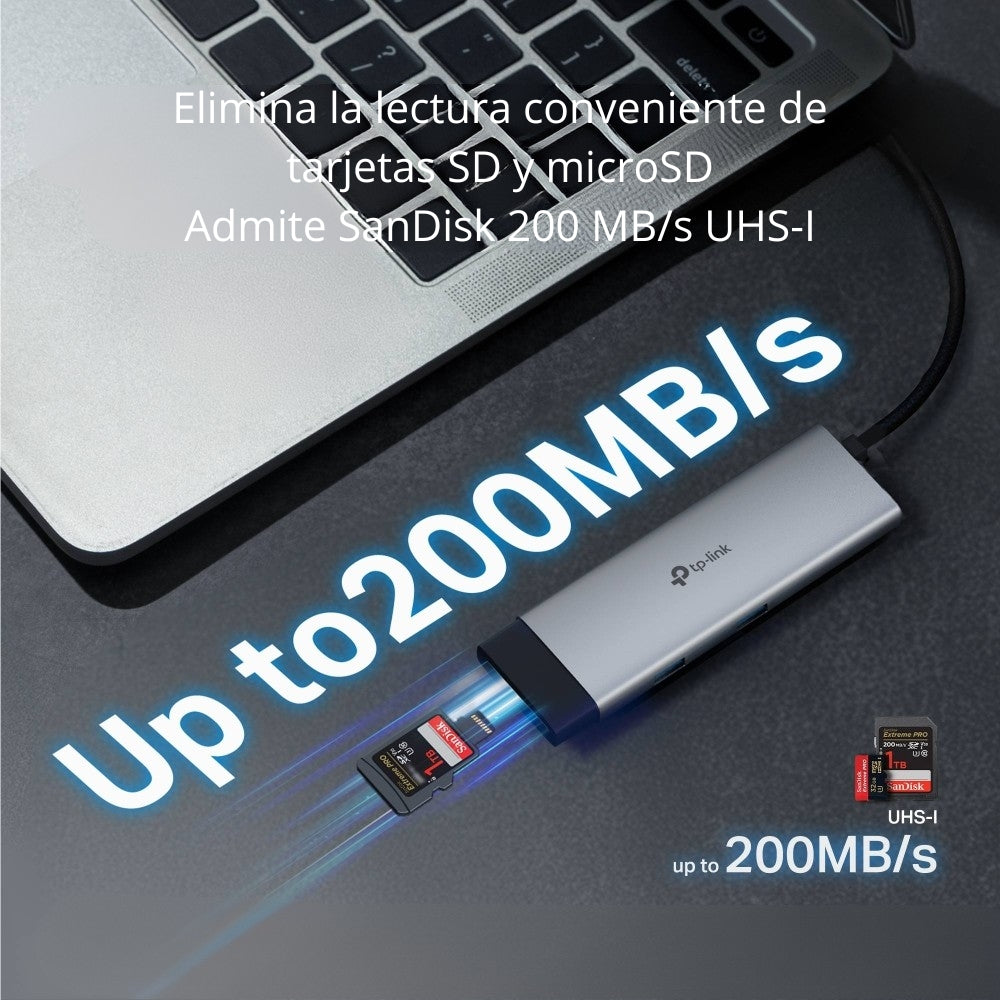 Hub USB-C 7 en 1, TP-Link UH7020C con Puerto HDMI, SD, Micro SD, USB-A, USB-C y Carga Rápida