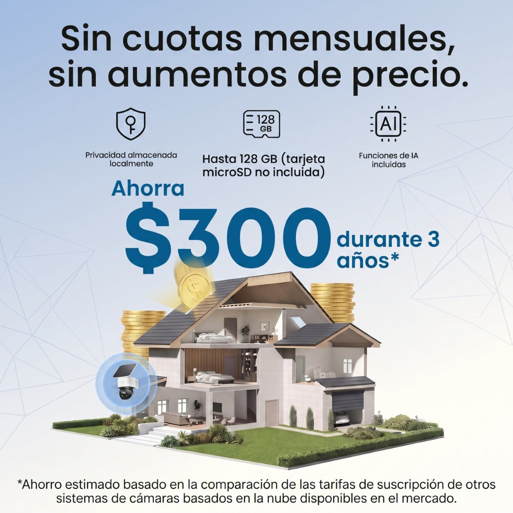 Cámara de Seguridad Wi‑Fi Panel Solar Eufy SoloCam E30 2K Seguimiento IA 360° Visión Nocturna IP65