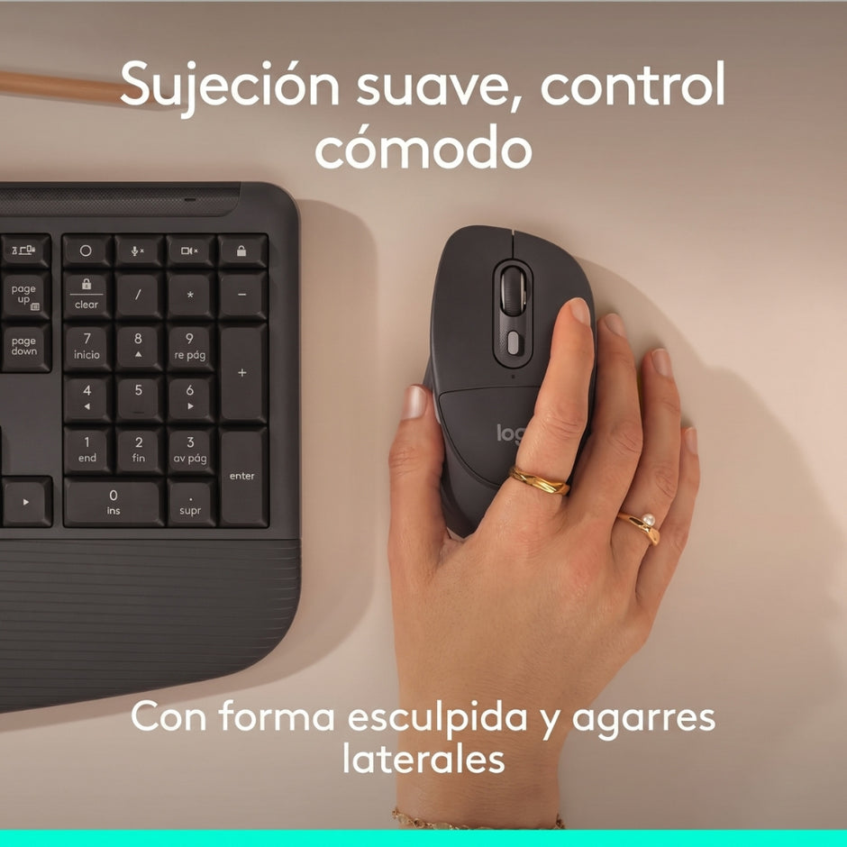 Mouse Inalámbrico Logitech Signature Comfort Plus M850 L Multidispositivo Bluetooth SmartWheel  - Grafito