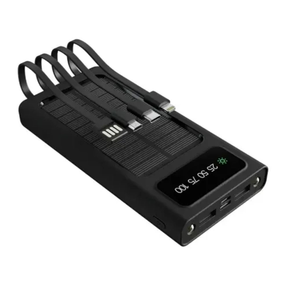 Power Bank con Carga Solar Xtech XPB-100 10000 mAh Linterna Led 4 Cargadores