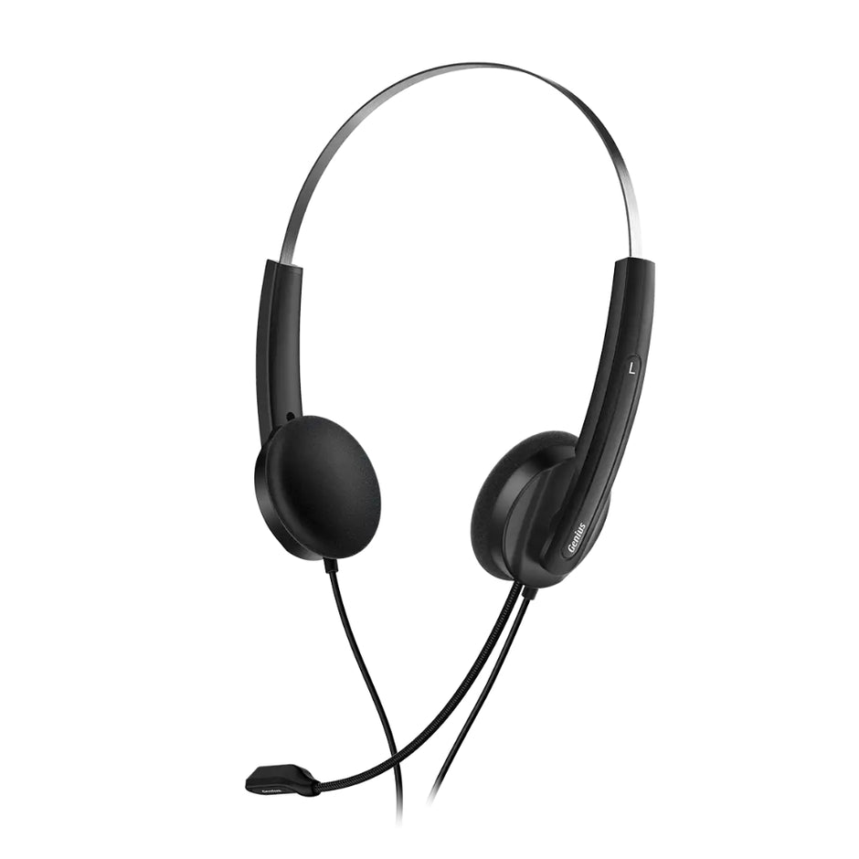 Audifonos Diadema Genius HS-220U Con Micrófono USB-A Botón AI Copilot - Negro