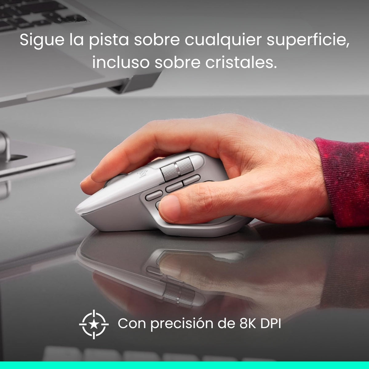 Mouse Inalámbrico Avanzado Logitech MX Master 4 Recargable Bluetooth/Bolt Silent Clics 8000 DPI - Grafito