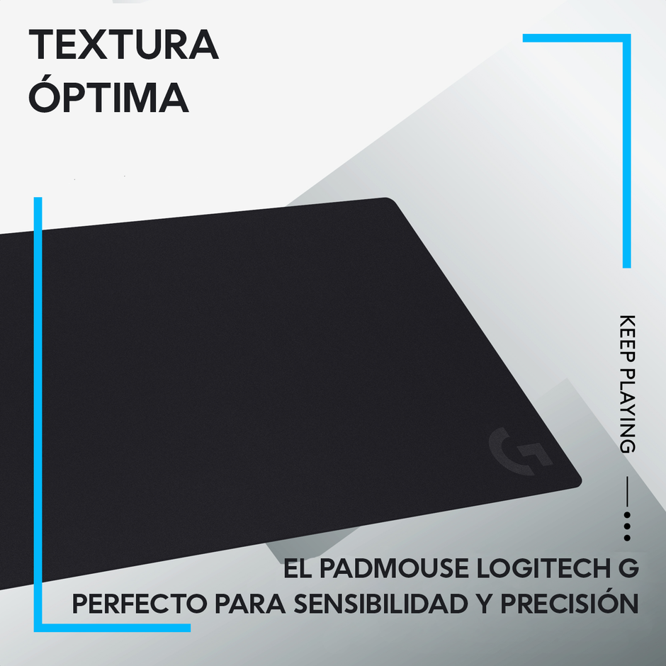 Mouse Pad Alfombrilla Gamer Logitech G840 Desk Mat Tela XL 900x400x3mm Fricción Moderada Base Goma - Negro