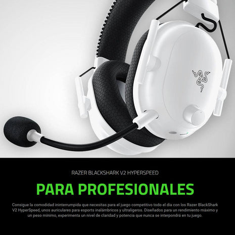 Razer Blackshark V2 HyperSpeed Wireless Audífonos Gamer Inalámbricos con THX Audio Espacial, Blanco