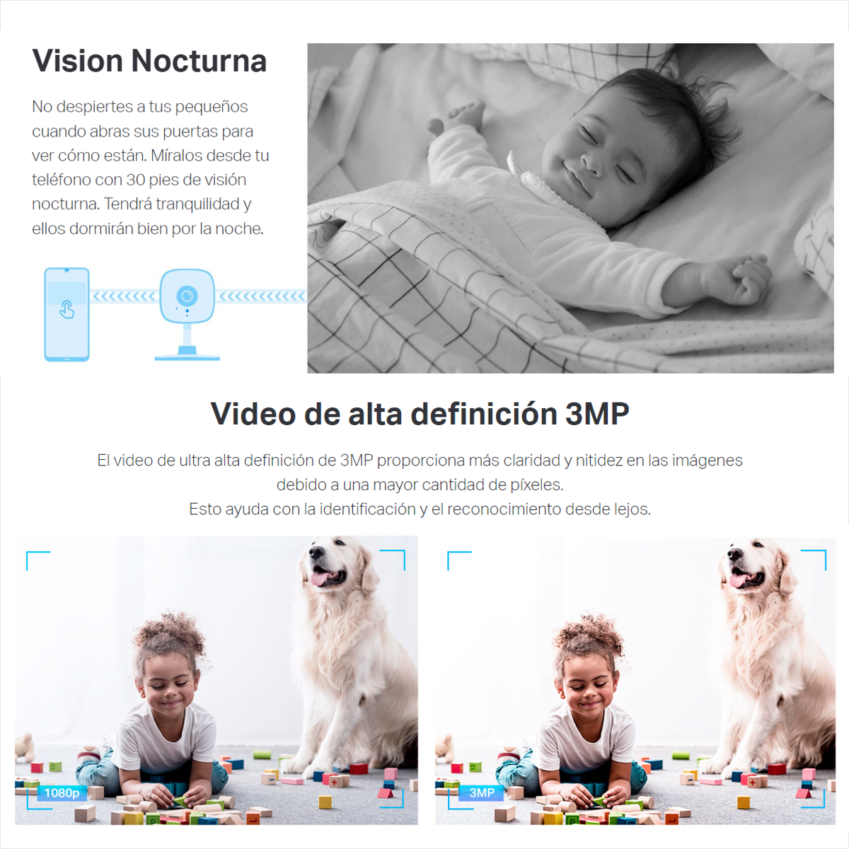 Cámara WiFi TP-Link Tapo C110 2K 3MP Visión Nocturna Alarma con Luz y Sonido + Micro SD 128GB