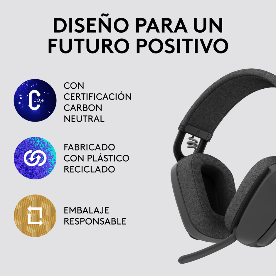 Diadema Profesional Inalámbrica & Bt Logitech Zone Vibe 100