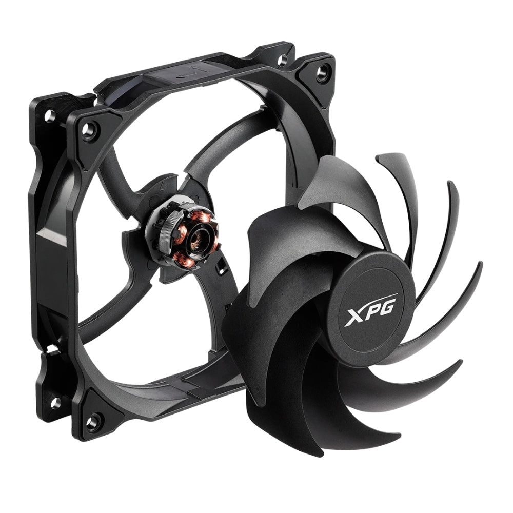 Ventilador XPG Vento 120 para PC 1200RPM, 45.3 CFM Silencioso y Almohadillas Antivibración - Negro