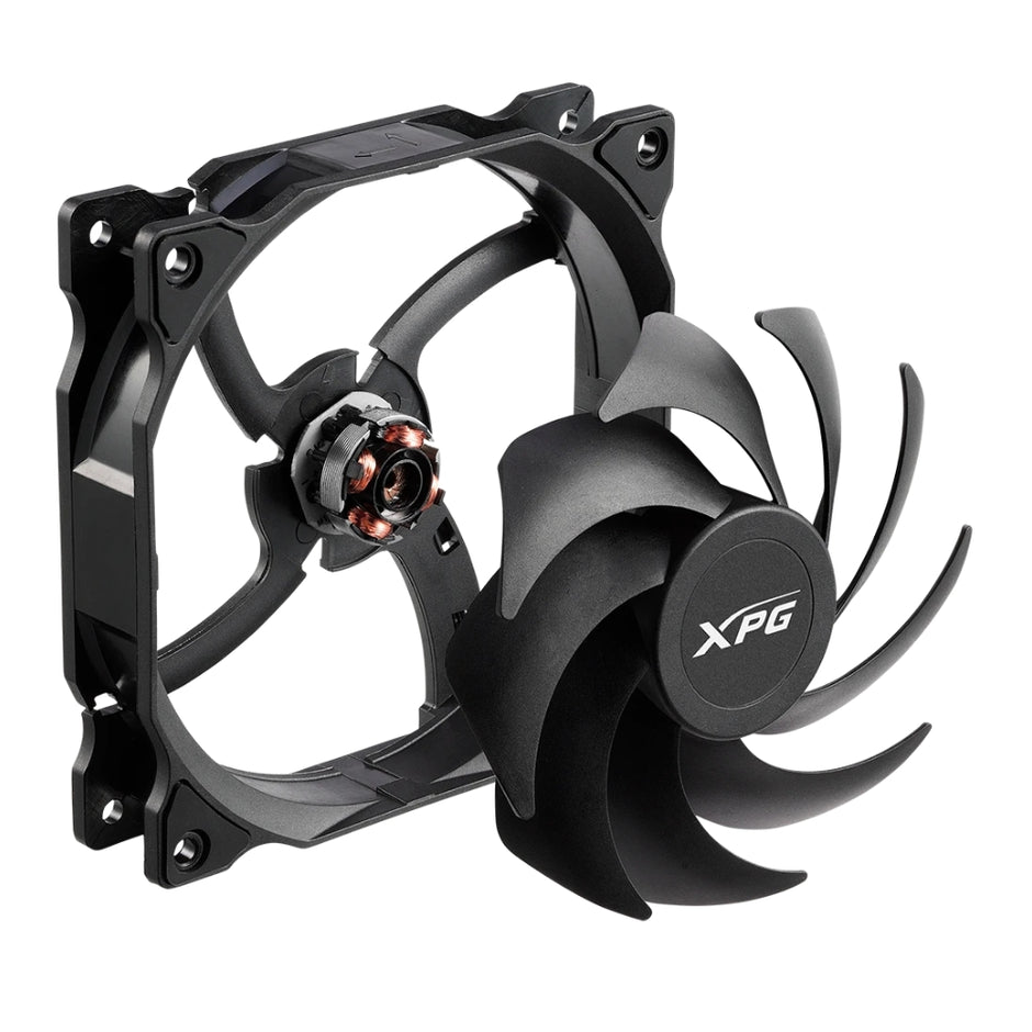 Ventilador XPG Vento 120 para PC 1200RPM, 45.3 CFM Silencioso y Almohadillas Antivibración - Negro
